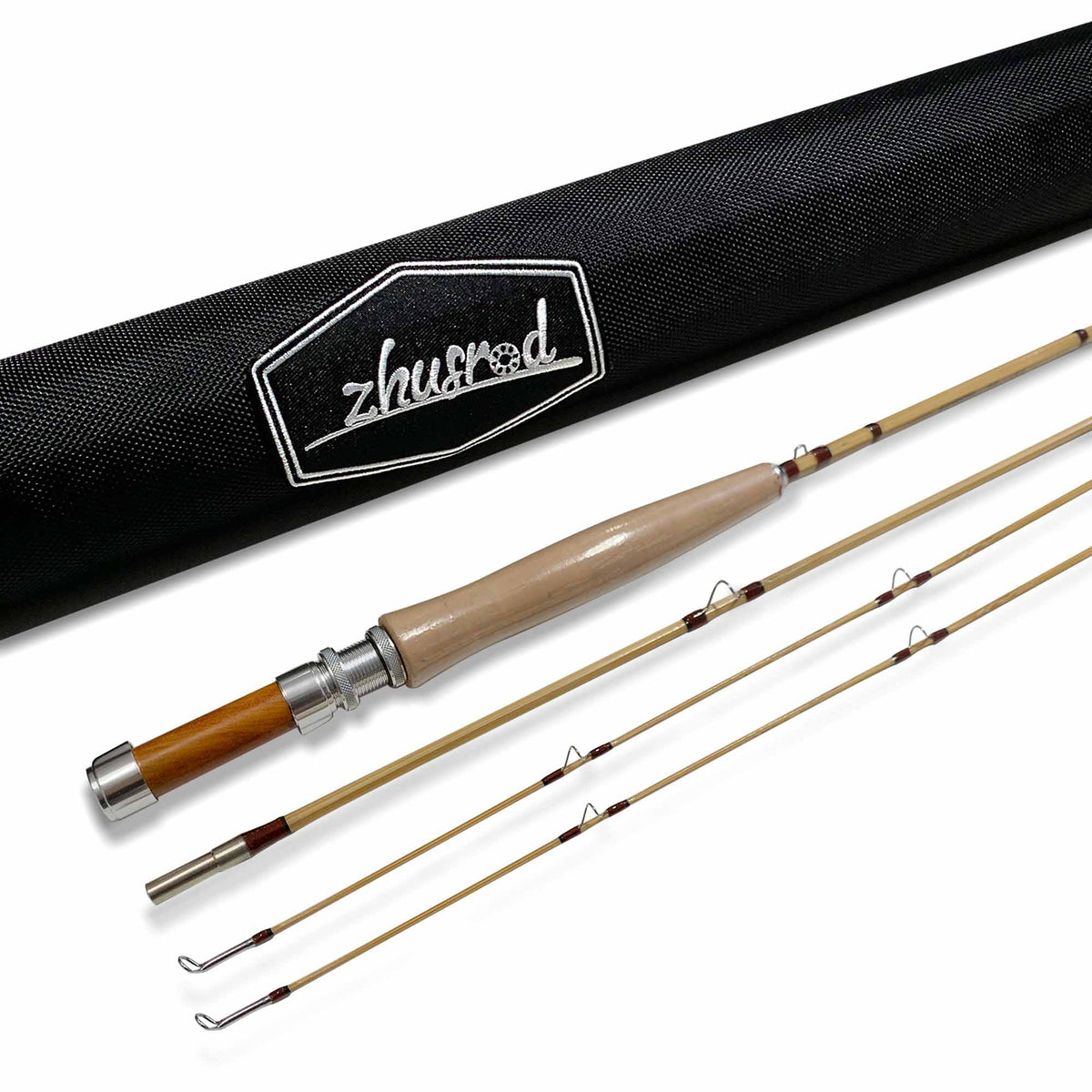 ZHUSROD Heddon #17 Extra Lite Trout – 8ft 3wt – Bambus-Fliegenrute mit Tragetasche – 3-teilig