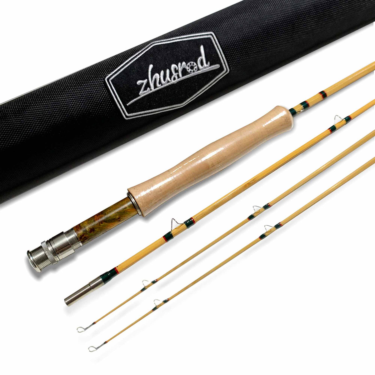 ZHUSROD Hardy „The Fairy“ – 9 Fuß 6 Zoll, 8 WT – Bambus-Fliegenrute mit Tragetasche – 3-teilig