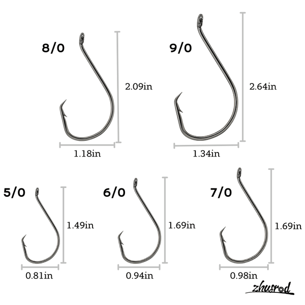 160pcs Circle Hooks Assortment Kit, High Carbon Steel Fishing Hooks 2X Strong Offset Octopus Hooks for Saltwater Fr | ZHUSROD