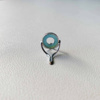 10 mm Blau/Achat Fliegenruten-Stripping-Führung / Rahmen aus hellem Neusilber