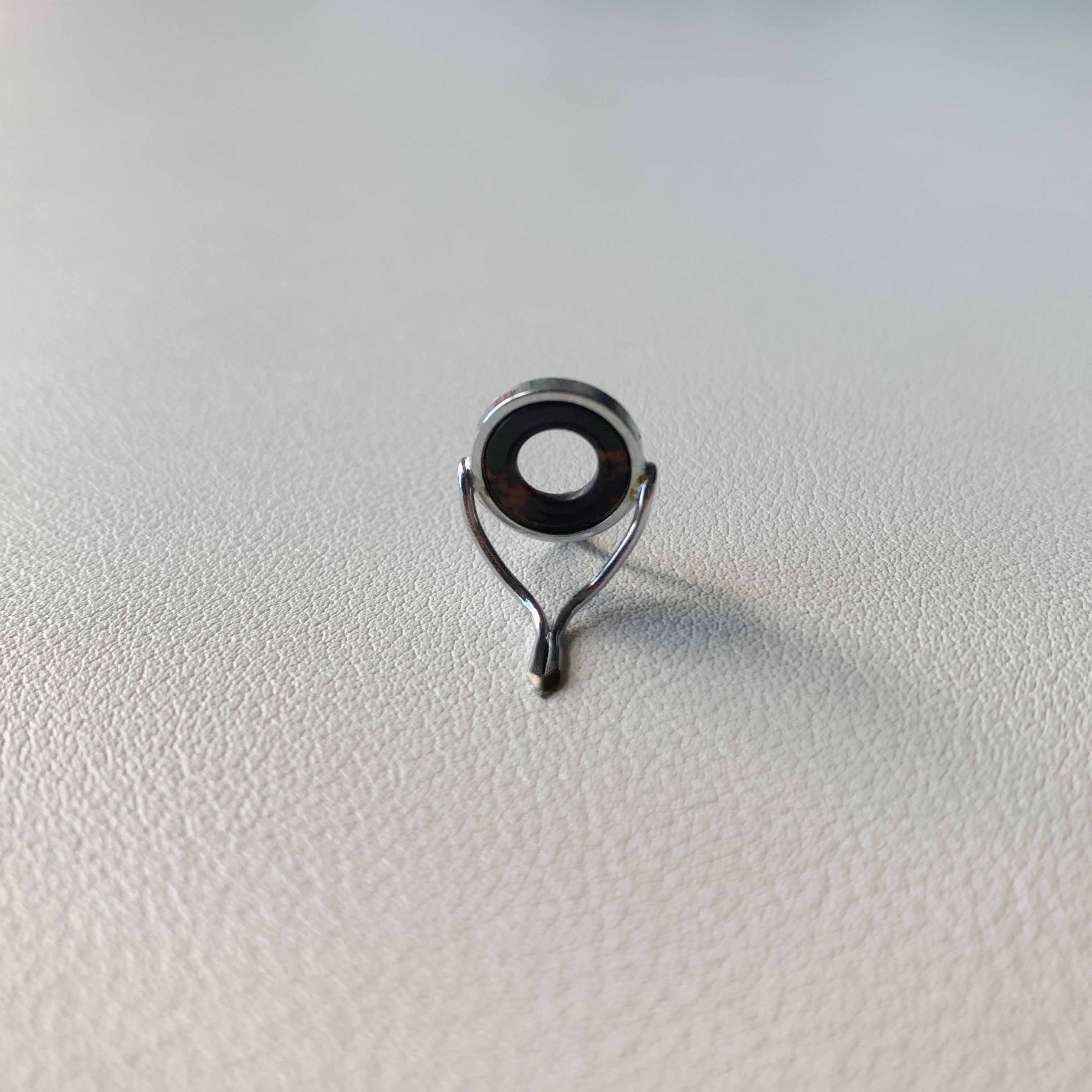 10mm Black Onyx/Agate Fly Rod Stripping Guide / Bright Nickel Silver Frame | ZHUSROD Main image