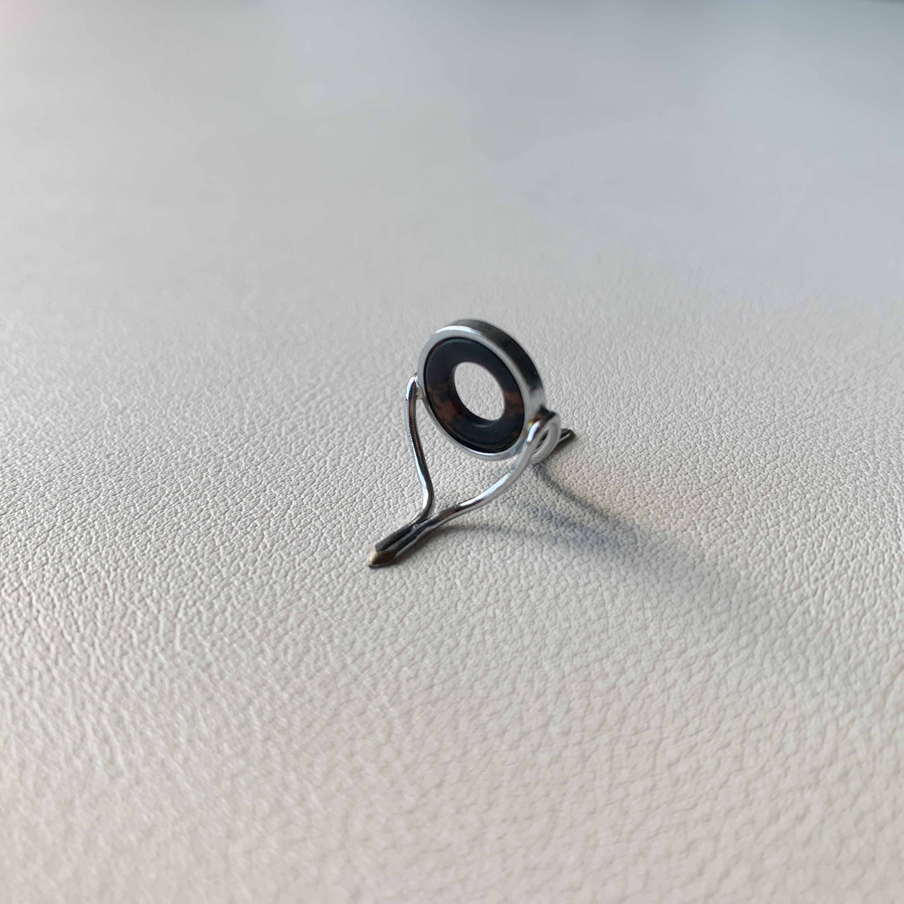 10mm Black Onyx/Agate Fly Rod Stripping Guide / Bright Nickel Silver Frame Secondary image