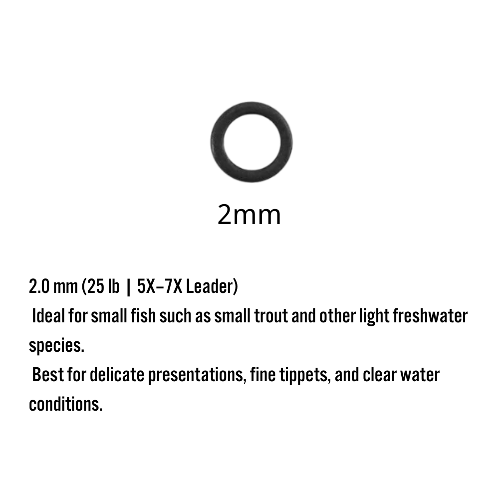 10/20/50 Pack Fly Fishing Tippet Rings - Seamless Nickel-Plated Stainless Steel O-Rings, Ultra-Lightweight Low Profile Connectors for Tapered Leaders (2mm, 2.5mm, 3.1mm)