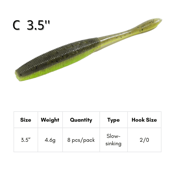 BROKEN RIVER Soft Plastic Stick Baits - 10pcs Dual-Density Salted Bass Fishing Lures, High-Frequency Micro-Shake Worms, Scented Slow Sinking Senko Style Baits for Texas & Wacky Rig
