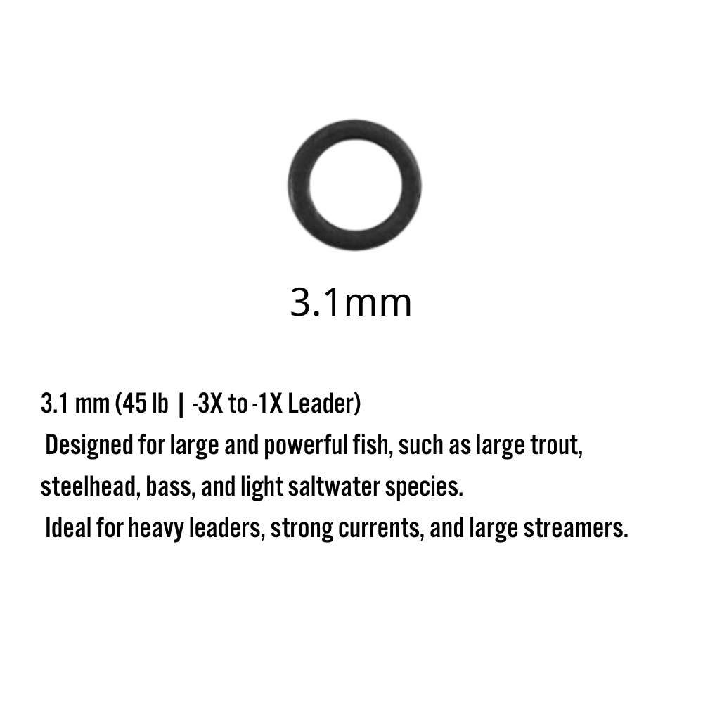 10/20/50 Pack Fly Fishing Tippet Rings - Seamless Nickel-Plated Stainless Steel O-Rings, Ultra-Lightweight Low Profile Connectors for Tapered Leaders (2mm, 2.5mm, 3.1mm)