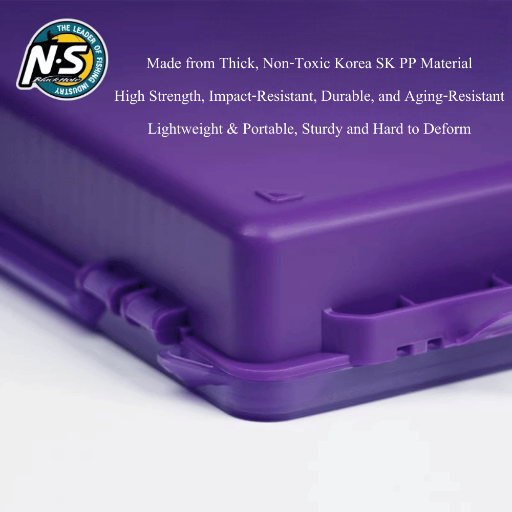 N.S Black Hole Fishing Tackle Box Iris Purple Lure Case Organizer Multi-Compartment - Detail | ZHUSROD