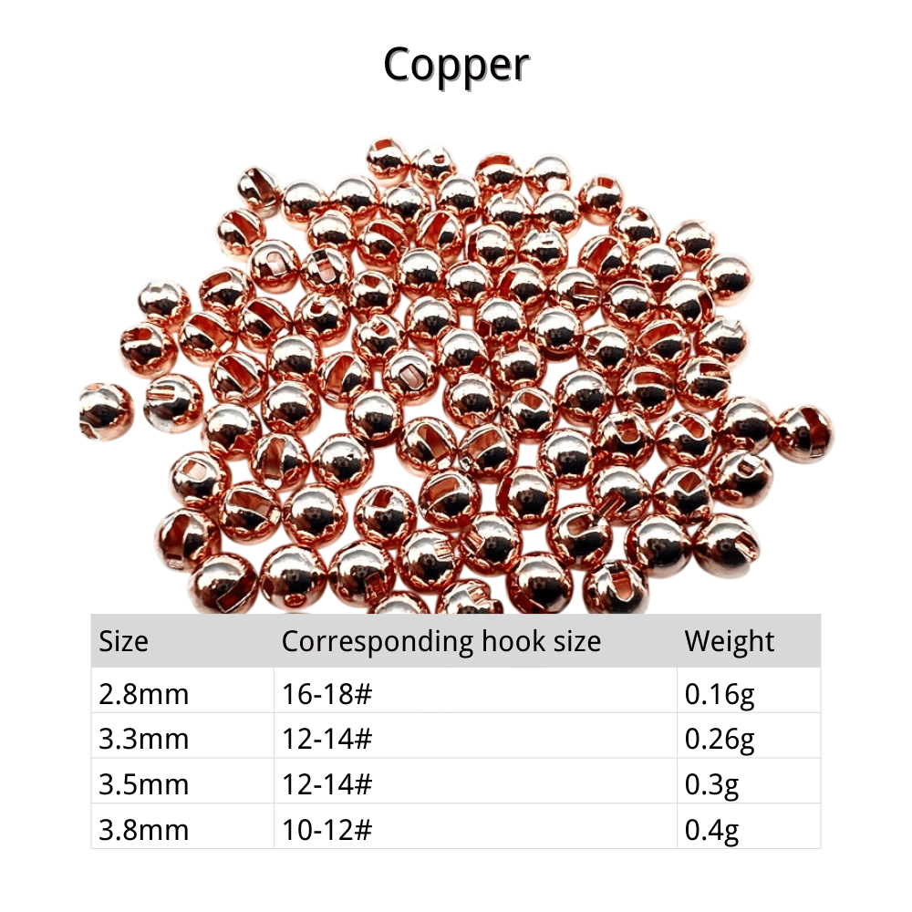 Premium Slotted Tungsten Beads for Fly Tying - Fast Sinking Jig Head Beads for Nymphs, Multiple Sizes (2.8mm-4.6mm) | ZHUSROD