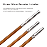 Handcrafted Bamboo Fly Rod Blank with Pre-Installed Nickel Silver Ferrules, 2-Section 2tips Tonkin Cane, Classic Heritage Tapers (5' to 8'6", 3wt-6wt)