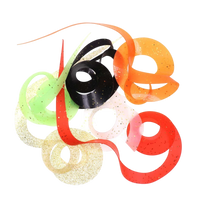 10pcs Reflective Spiral Ribbon Fishing Lure Skirts, 7.1" Curly Tail Trailer for Tai Rubber Kabura Jigs, High Visibility Soft Silicone Strips for Snapper, Bass, Trout