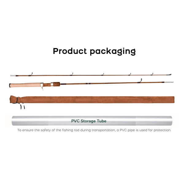 Handmade Tonkin Bamboo Casting Rod, 5'6'' 7' Ultra-Light (UL) Action Fishing Pole, 3A Cork Handle & Walnut CNC Reel | ZHUSROD