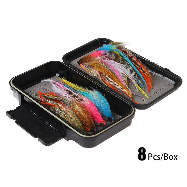 8Pcs Hand-Tied Streamer Fly Fishing Lures Kit, 5.5 Large Fly Flies for Pike Bass Salmon Trout, Realistic 3D Eyes & | ZHUSROD