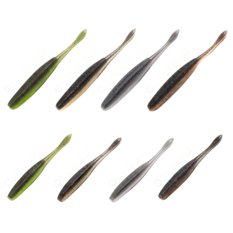 BROKEN RIVER Soft Plastic Stick Baits - 10pcs Dual-Density Salted Bass Fishing Lures, High-Frequency Micro-Shake Wo | ZHUSROD