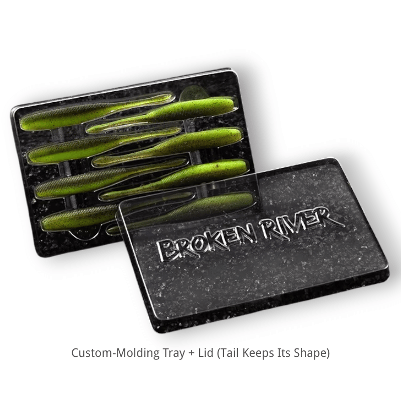 BROKEN RIVER Soft Plastic Stick Baits - 10pcs Dual-Density Salted Bass Fishing Lures, High-Frequency Micro-Shake Wo | ZHUSROD