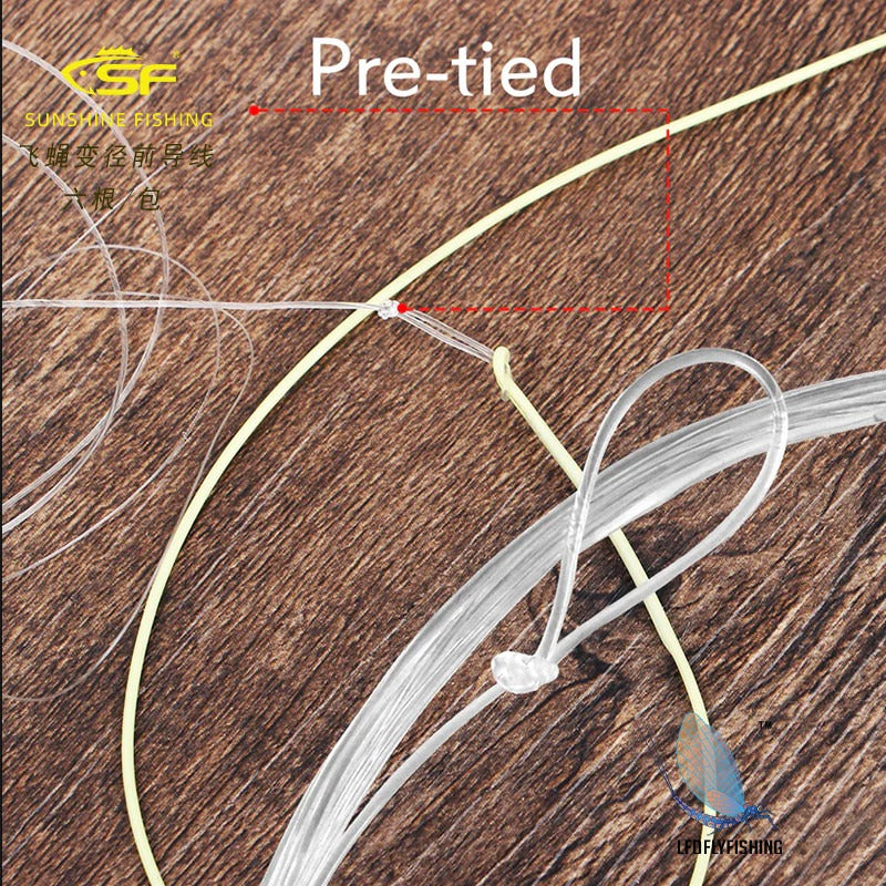 SF 6-Pack Fly Fishing Tapered Leader with Pre-Tied Loop, High Strength Nylon Leader 7.5ft 9ft 12ft, 0X 1X 2X 3X 4X | ZHUSROD