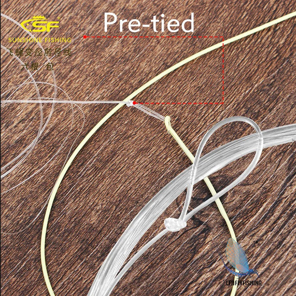 SF 6-Pack Fly Fishing Tapered Leader with Pre-Tied Loop, High Strength Nylon Leader 7.5ft 9ft 12ft, 0X 1X 2X 3X 4X | ZHUSROD