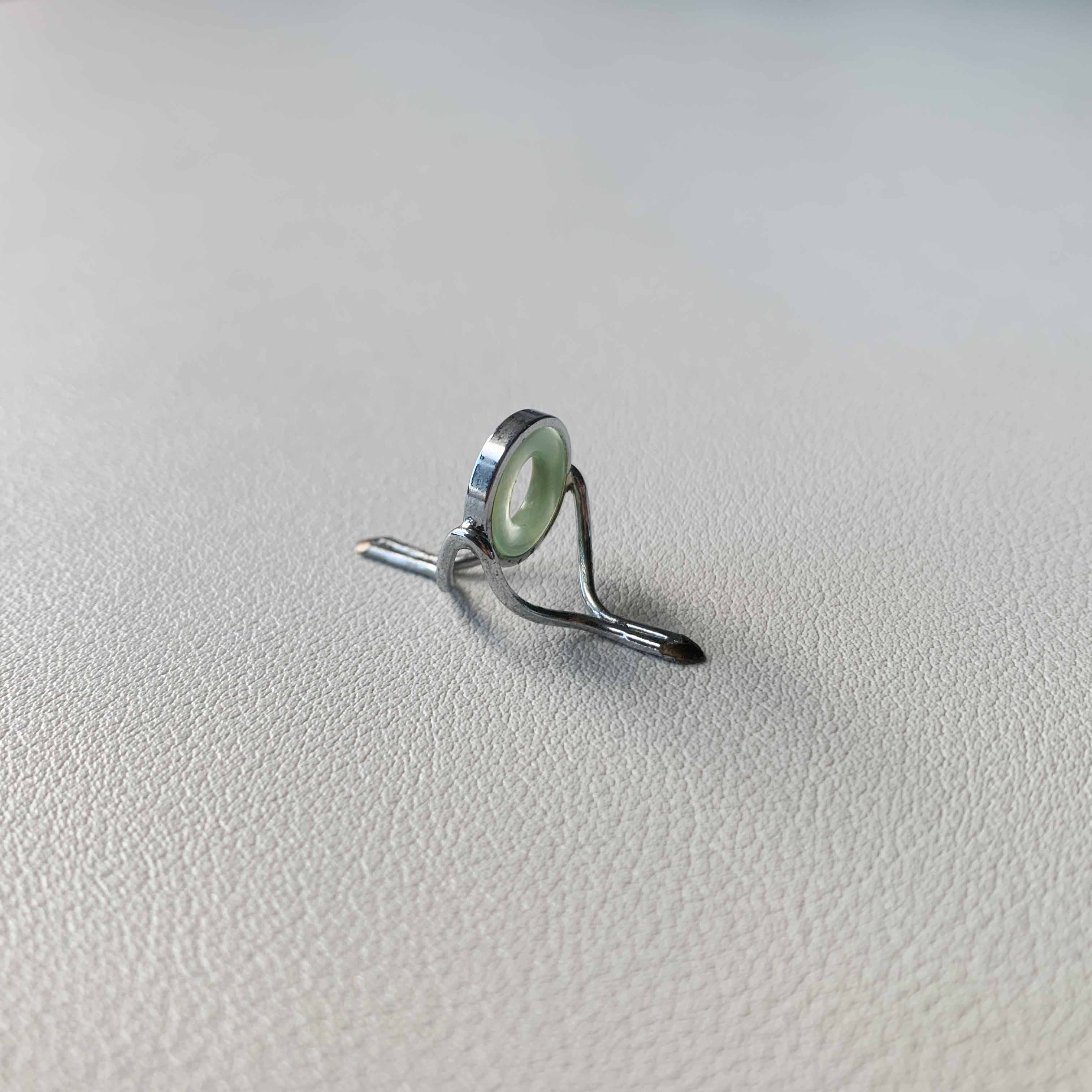 10mm Mint Green /Agate Fly Rod Stripping Guide / Bright Nickel Silver Frame Secondary image
