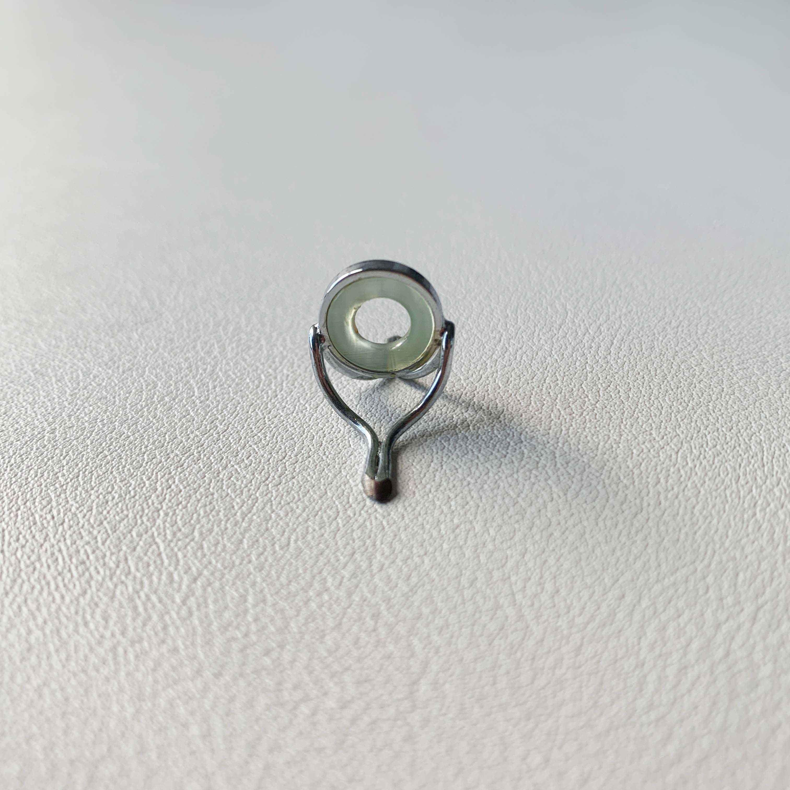 Mint Green Agate Fly Rod Stripping Guide | 10mm | Silver or Black Frame Secondary image