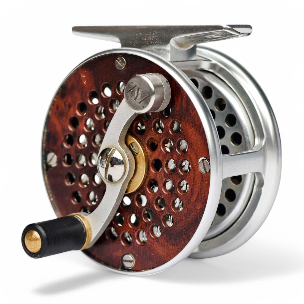 antique wooden engraved fly reel Dark Wood-Tone Fly Reel | Ported Vintage Aesthetic