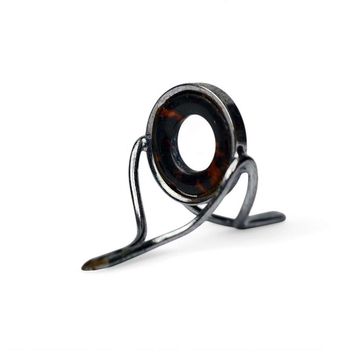 ZHUSROD dark agate fly rod stripping guide with bright nickel silver frame, front product view Main image