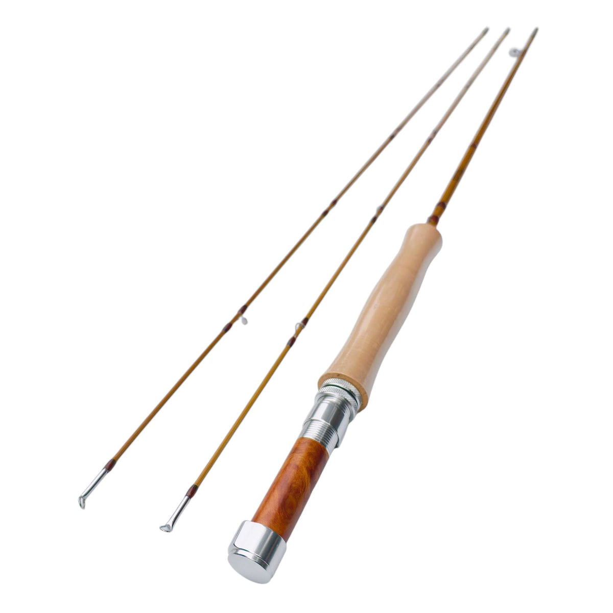 Handcrafted bamboo fly rod, 2-piece with two tips