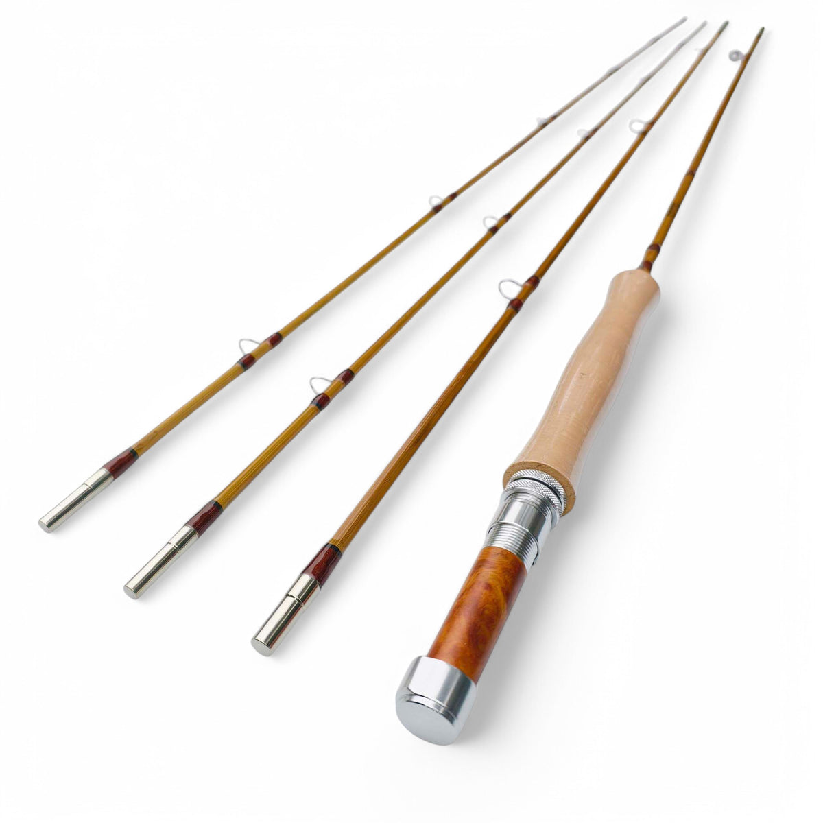 Handcrafted bamboo fly rod, 3-piece with two tips